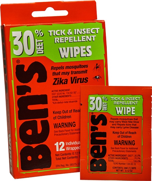 Arb Ben's 30 Insect Repellent 30% Deet Wipes 12 Wipes Perbox