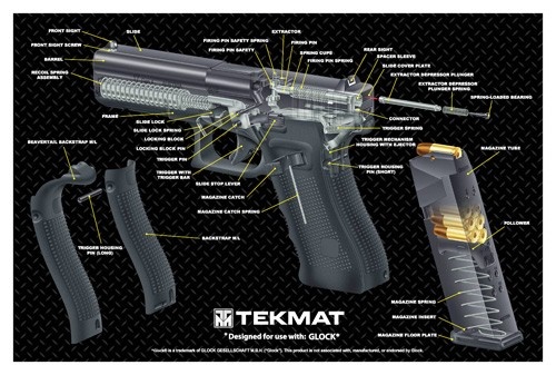Tekmat Armorers Bench Mat 11"X17" For Glock 17 G4 Cut!