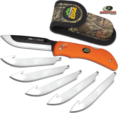 Outdoor Edge Razor Blaze 3.5\" Folder W\/6 Blades Orange Hndl