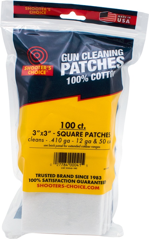 Shooters Choice 3" Square Cleaning Patches 100 Pack
