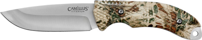 Camillus Mask Fixed Blade Knife, 4-Inch Stainless Steel Drop Point, Camo