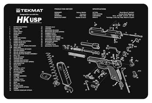 Tekmat Armorers Bench Mat 11"X17" Heckler & Koch Usp