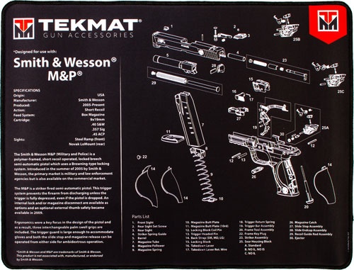 Tekmat Armorers Bench Mat Ultra 15"X20" S&W Mp Black