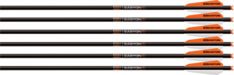 Easton Xbow Bolt 9Mm Carbon 22\" W\/3\" Vanes Half Moon 6-Pk