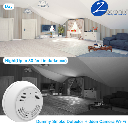Fuma - Hd Wifi Nanny Cam Dummy Smoke Detector With Ir Night Vision And 6 Months Battery Life