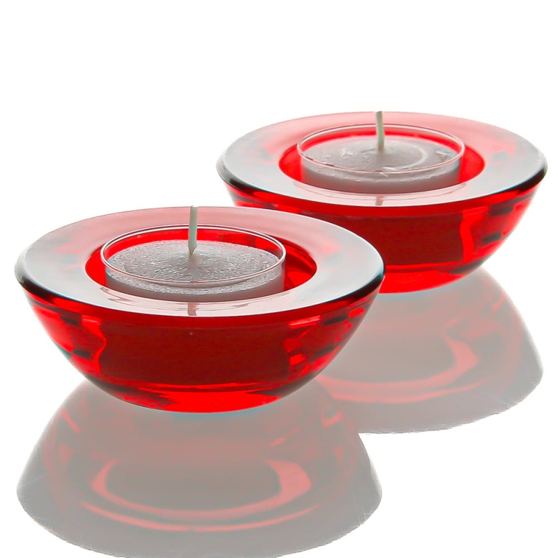 Eastland Chunky Tealight Candle Holder Red Set Of 12
