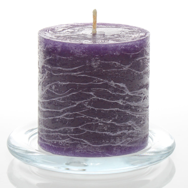 Richland Rustic Pillar Candle 3"X 3" Purple