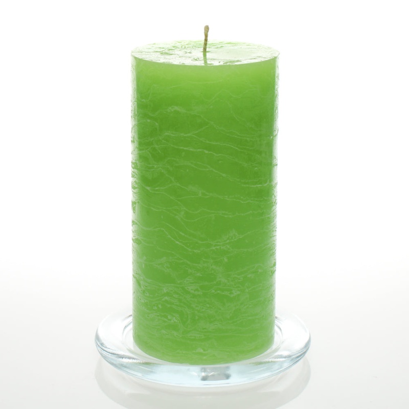 Richland Rustic Pillar Candle 3"X 6" Green Set Of 6